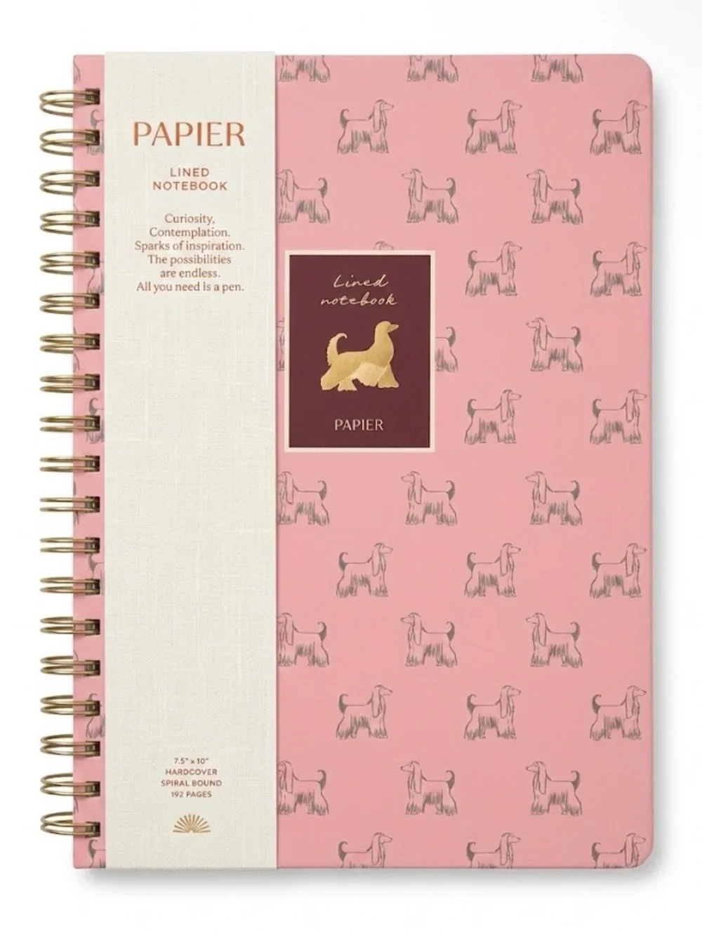 Anthropologie Papier Afghan Hounds Spiral Hardcover Lined Notebook
